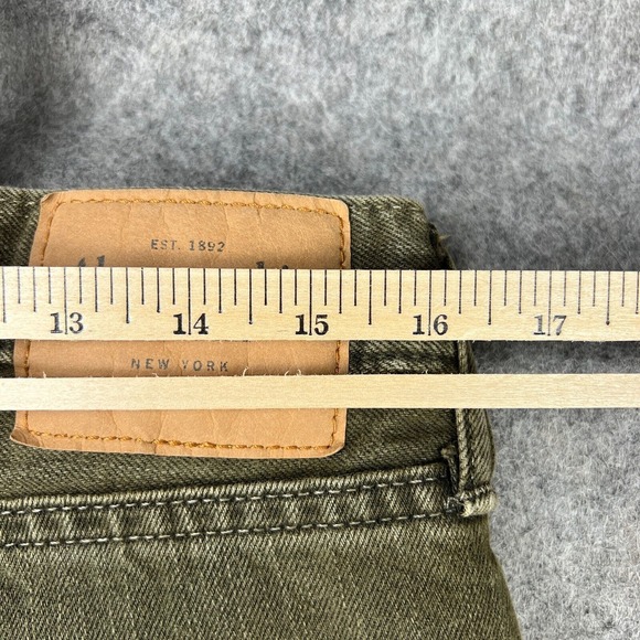 Abercrombie Fitch Jeans Mens 32 x 34 Green Skinny Button Fly Cotton Denim Pants - Picture 10 of 14